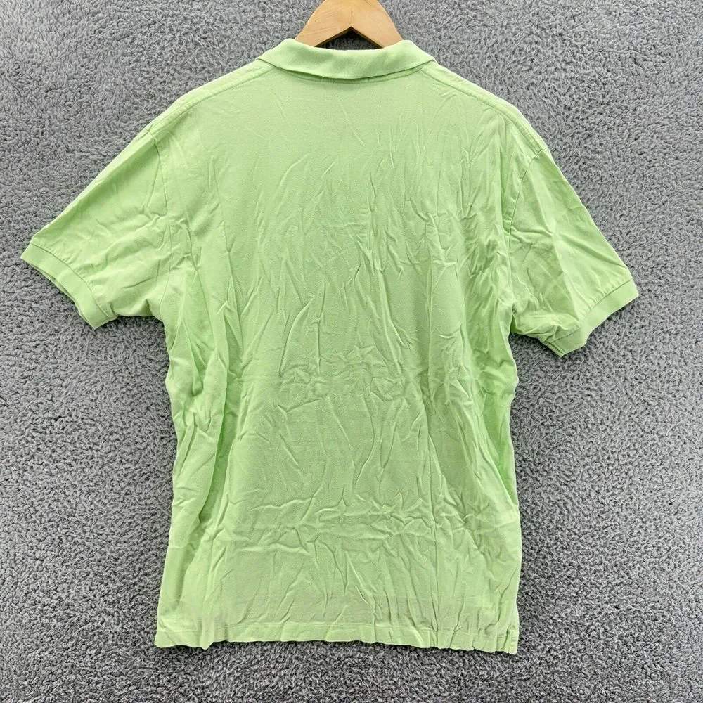 Polo Ralph Lauren Polo‎ Shirt Mens Large Green Orange Jockey Collar Short Sleeve